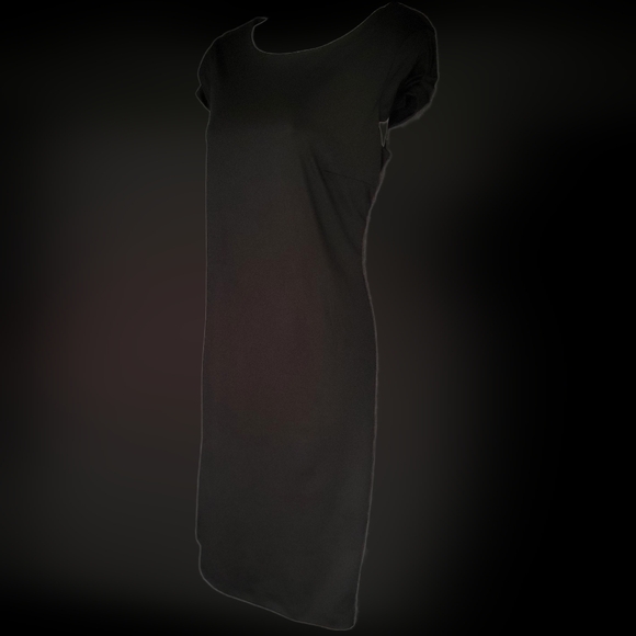 Perfect Little Black Bodycon Dress Jessica sz S Midi Simple lined spandex - Picture 14 of 14